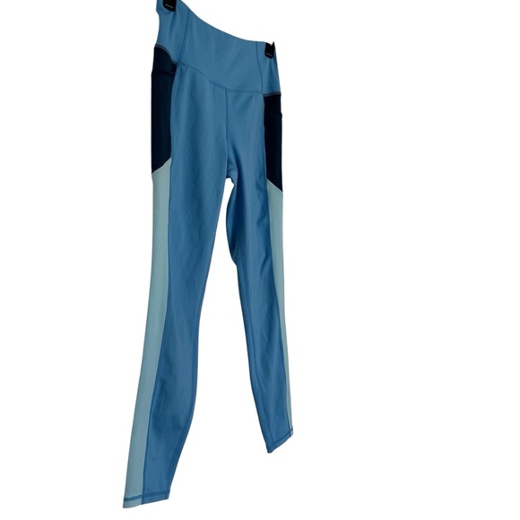 Blue Colorblock Leggings - Picture 2 of 5